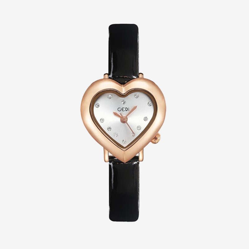 Montre Coeur Bracelet Cuir