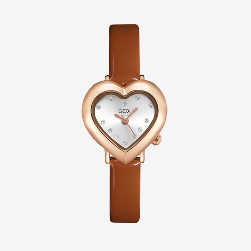 Montre Coeur Bracelet Cuir
