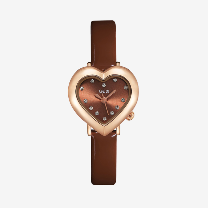 Montre Coeur Bracelet Cuir