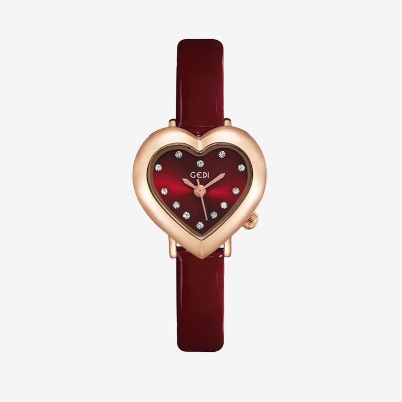 Montre Coeur Bracelet Cuir