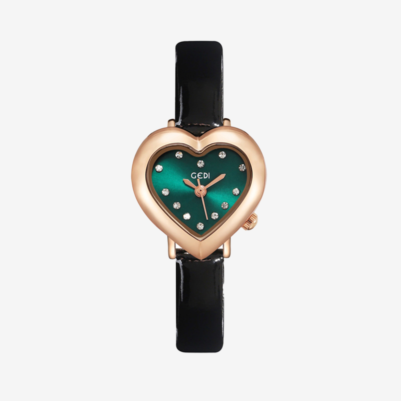 Montre Coeur Bracelet Cuir
