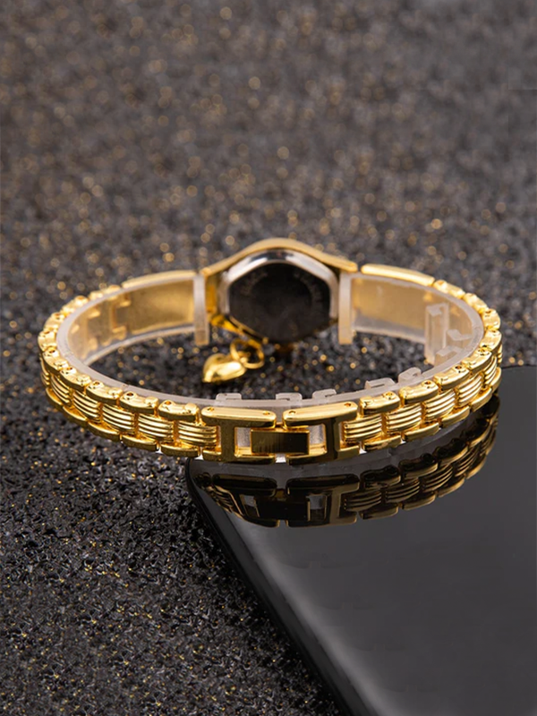 Montre Dorée Pendentif Coeur