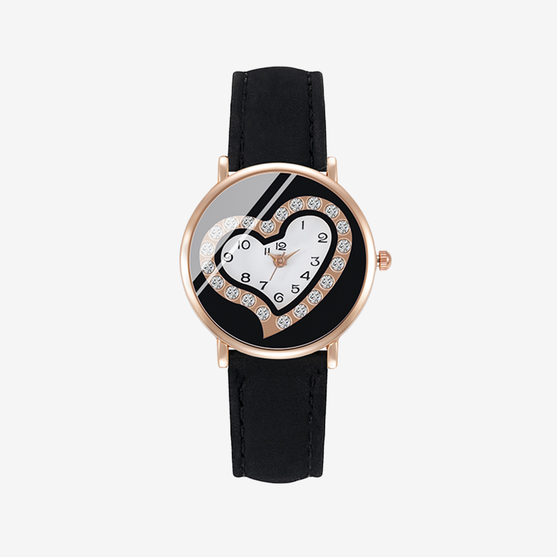 Montre Coeur Contour Cristal