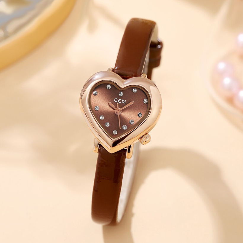 Montre Coeur Bracelet Cuir
