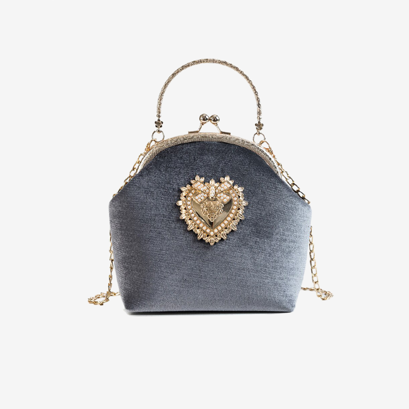 Sac à Main Coeur Velours