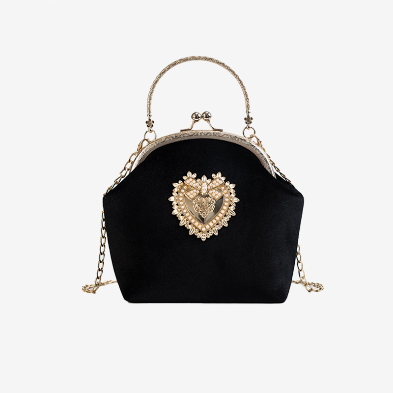 Sac à Main Coeur Velours