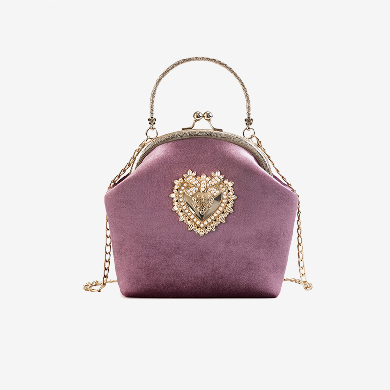 Sac à Main Coeur Velours