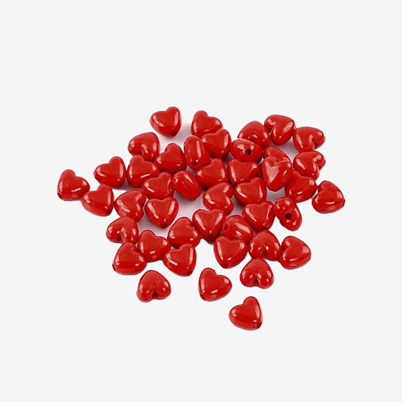 Perles Forme de Coeur Rouge