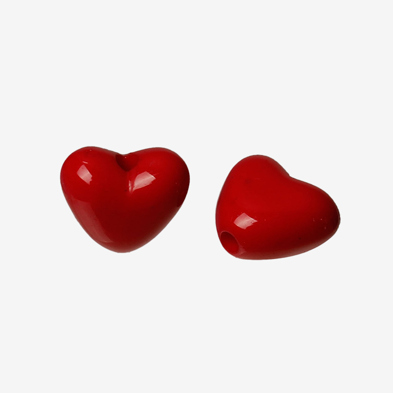 Perles Forme de Coeur Rouge