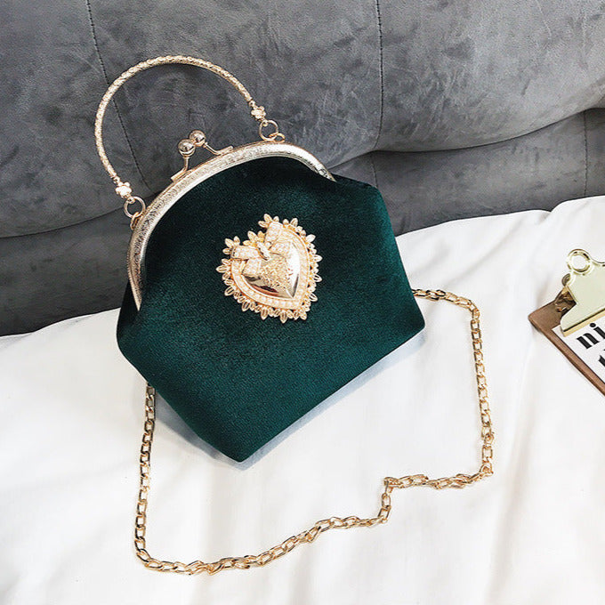 Sac à Main Coeur Velours