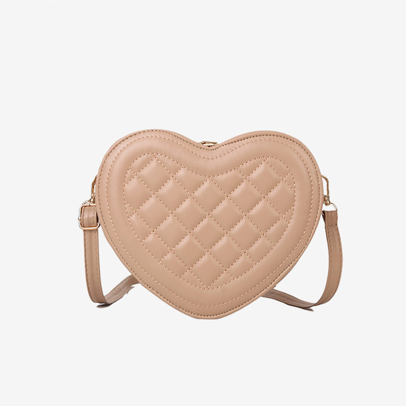 Sac à Main Coeur Matelassé Beige