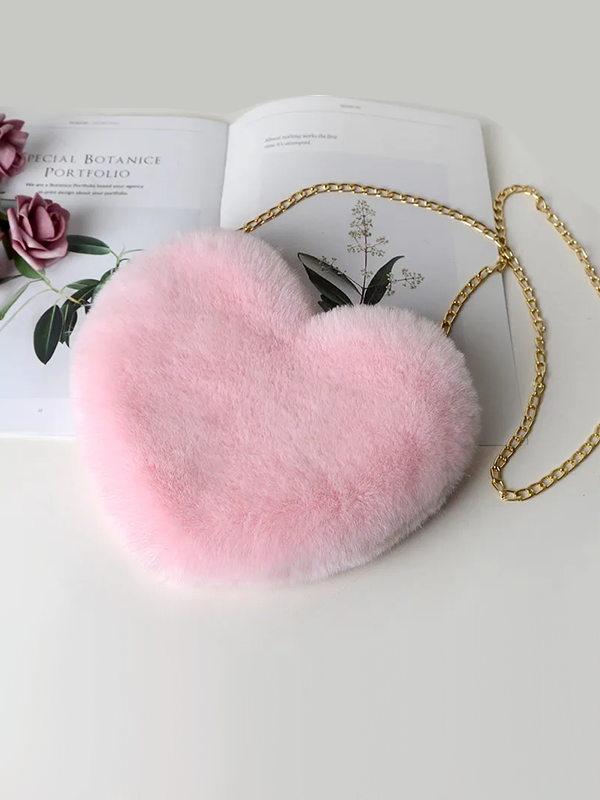 Sac à Main Coeur Fourrure
