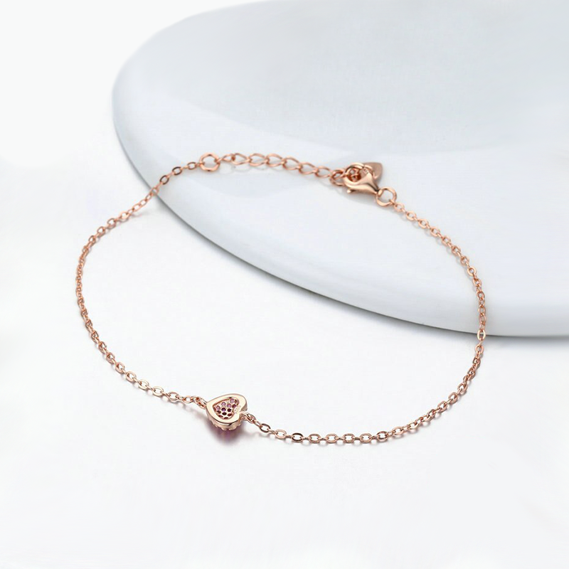 Bracelet Coeur Framboise Givrée