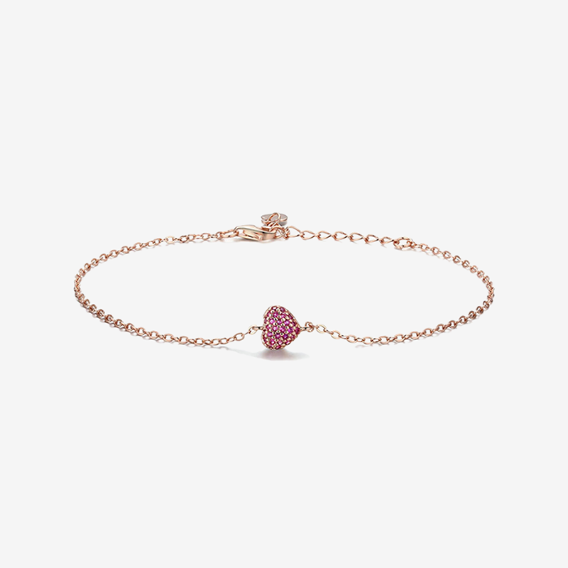 Bracelet Coeur Framboise Givrée