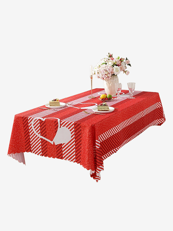 Nappe Coeur Rouge à Rayures