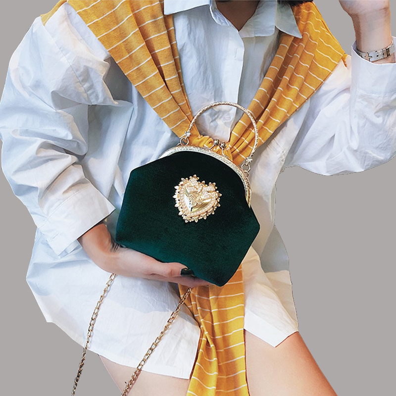 Sac à Main Coeur Velours