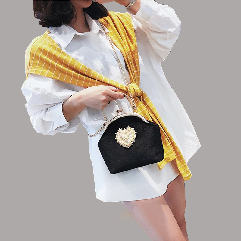 Sac à Main Coeur Velours