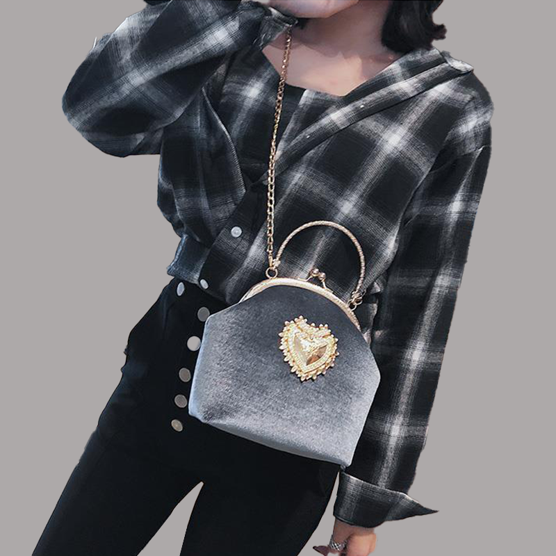 Sac à Main Coeur Velours