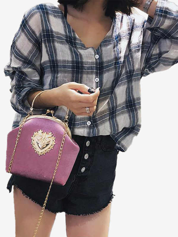 Sac à Main Coeur Velours