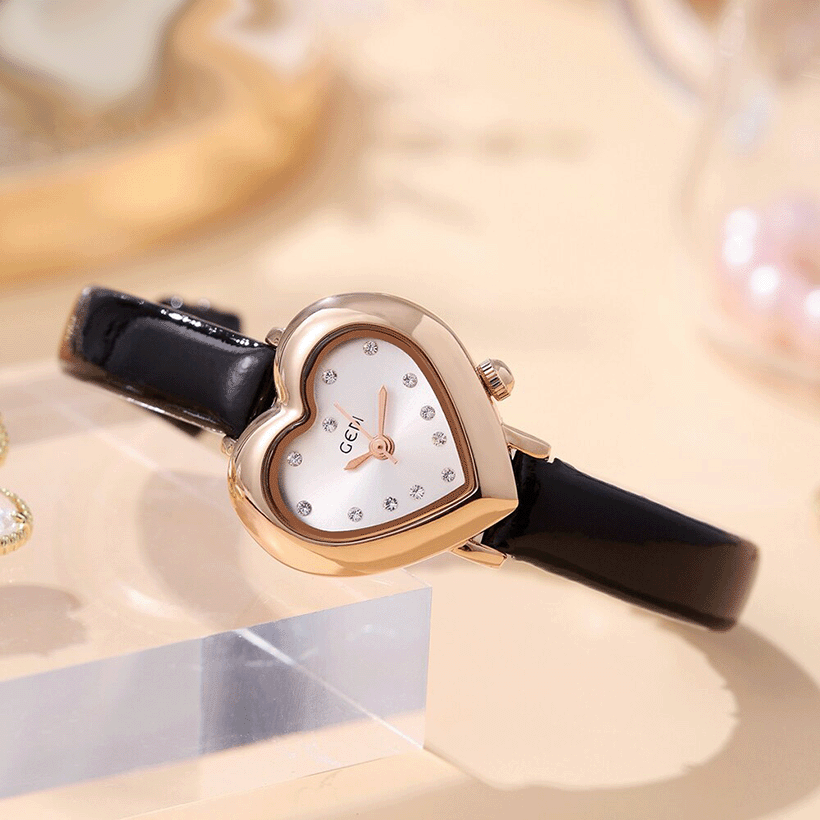 Montre Coeur Bracelet Cuir