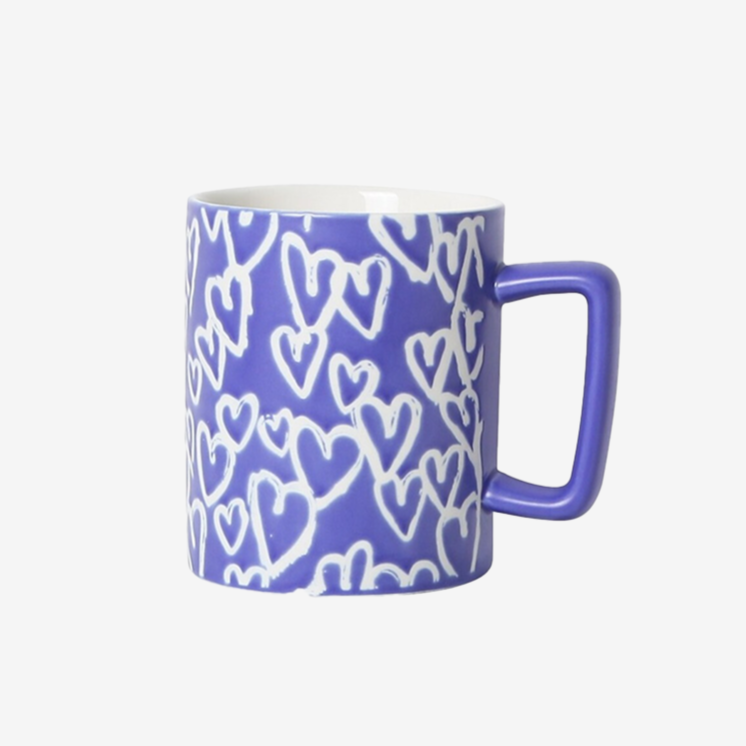 Mug Coeur Motifs Bleu
