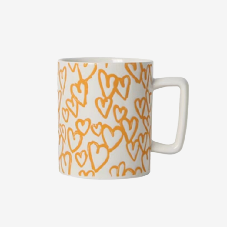 Mug Coeur Motifs Jaune
