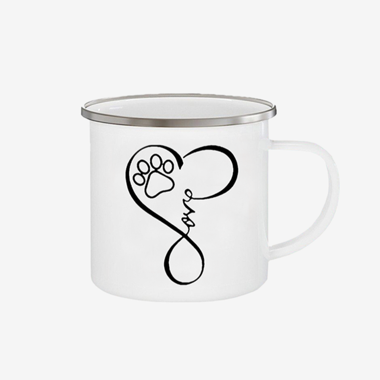 Mug Coeur Chien Logo Design