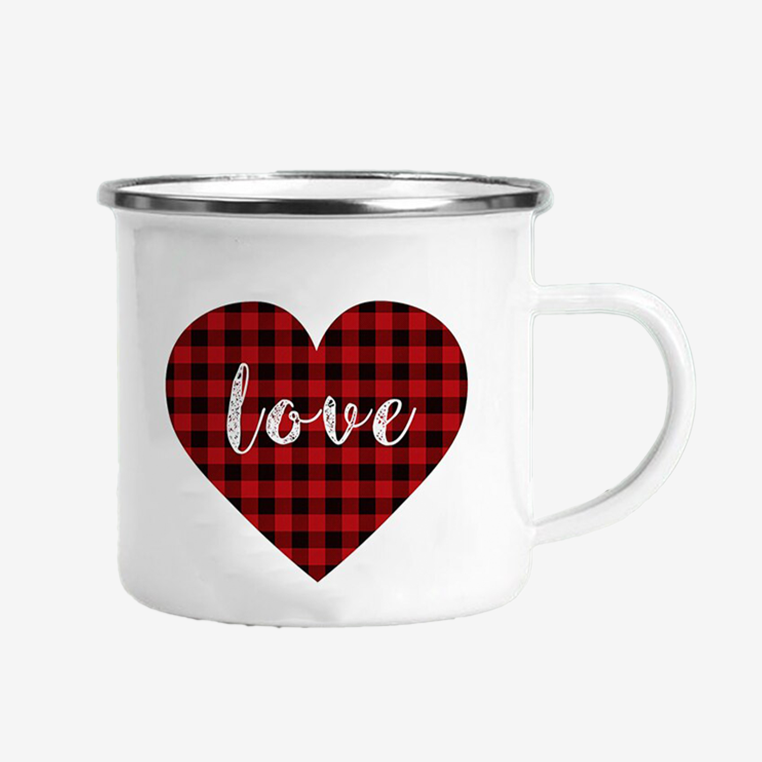Mug Coeur Love Motif Ecossais