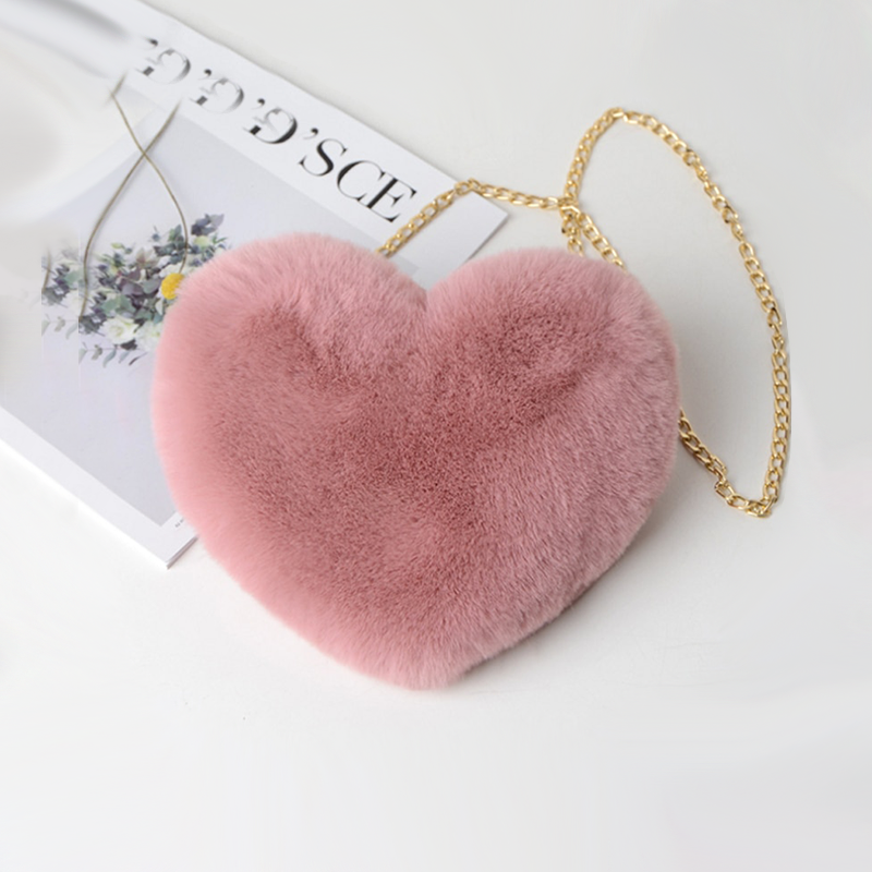 Sac à Main Coeur Fourrure