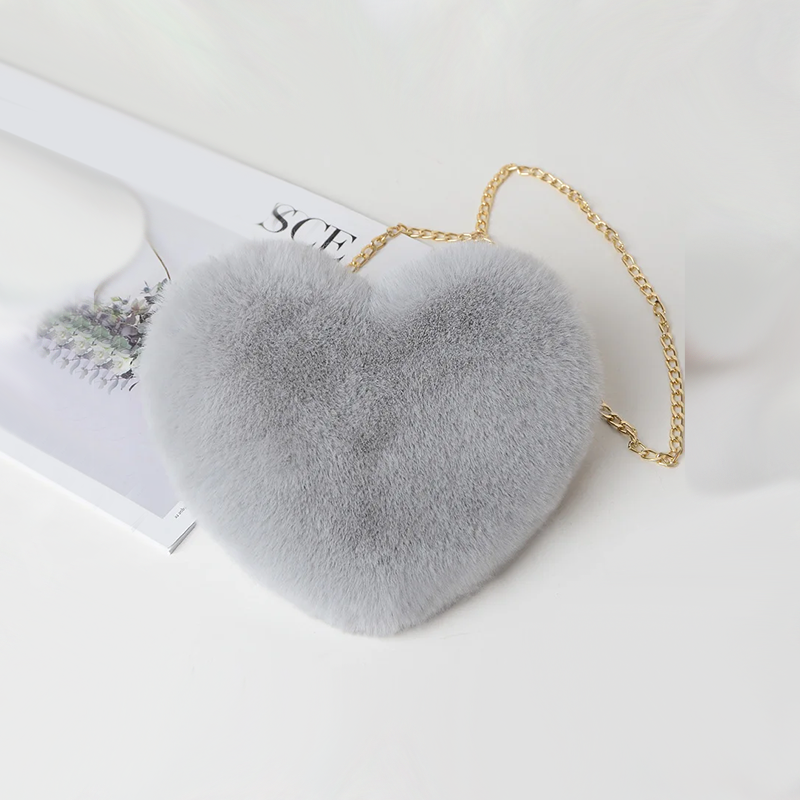 Sac à Main Coeur Fourrure