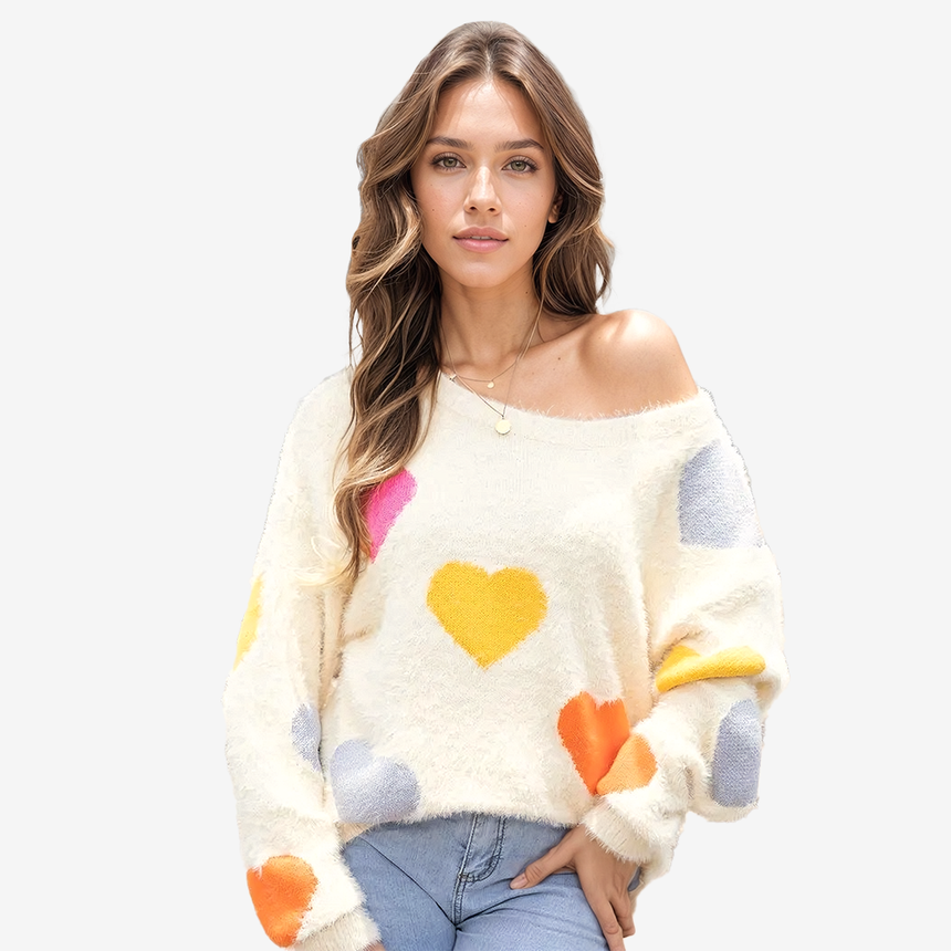 Pull Coeur Multicolored