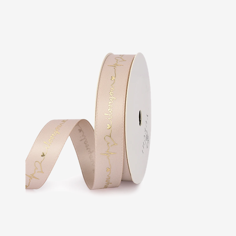 Ruban Mauve Battements Coeur I Love You