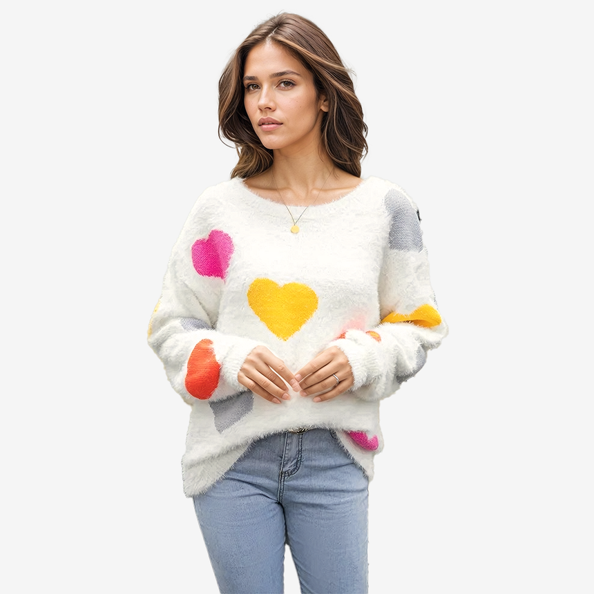 Pull Coeur Multicolored