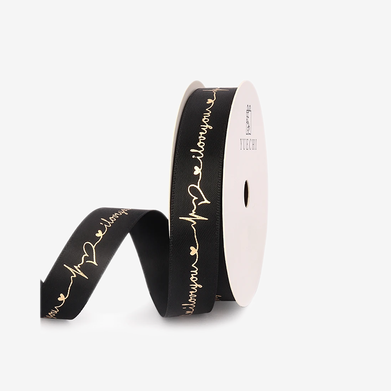 Ruban Noir Battements Coeur I Love You