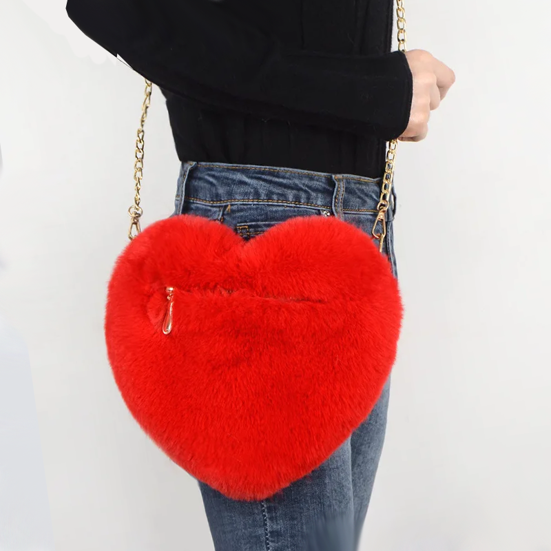 Sac à Main Coeur Fourrure