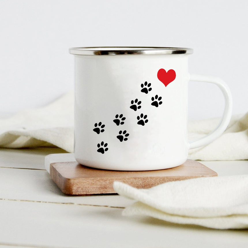Mug Coeur Chien Empreintes
