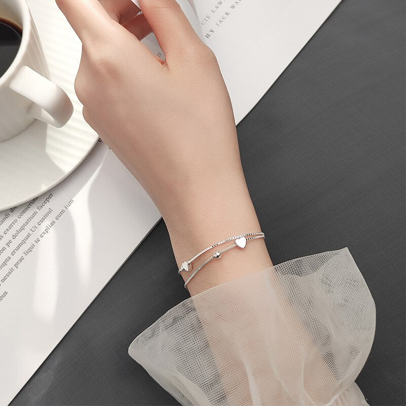 Bracelet Coeur Double Rang