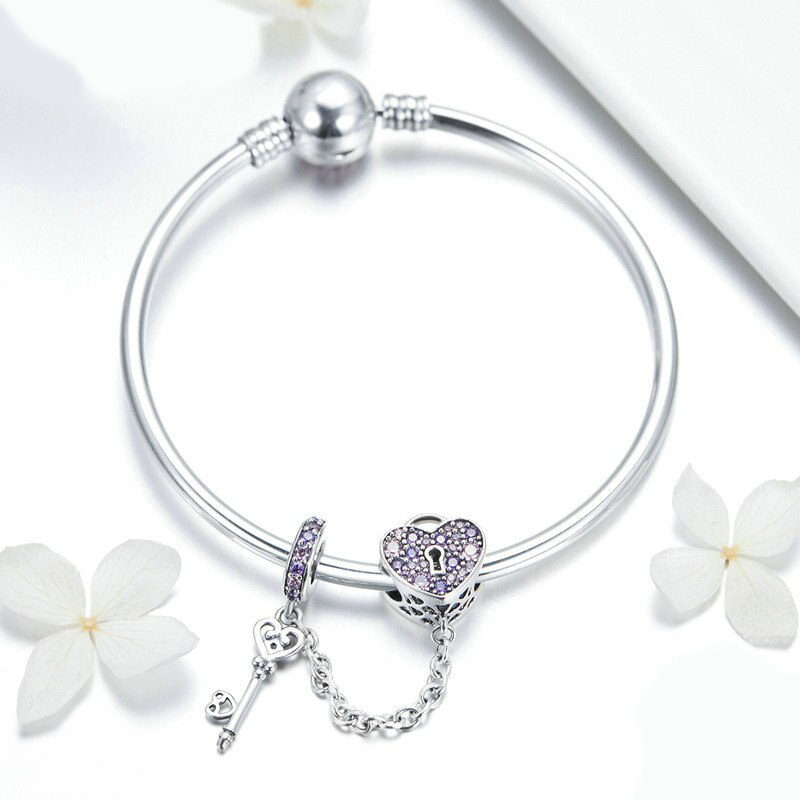 Bracelet Coeur Cadenas et Clef