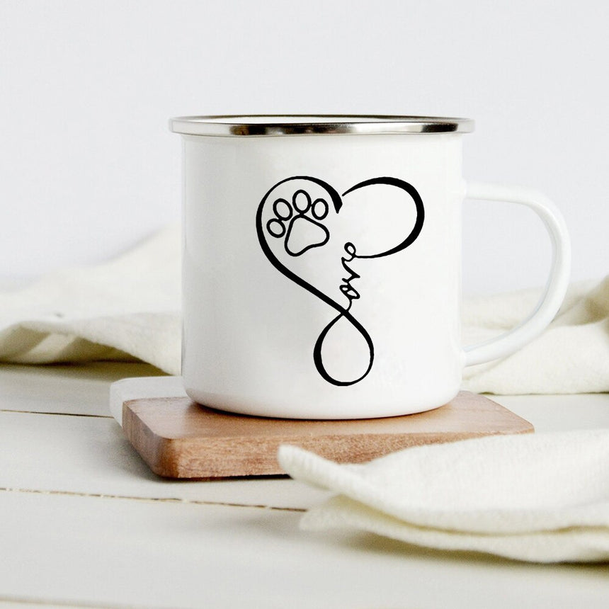 Mug Coeur Chien Logo Design