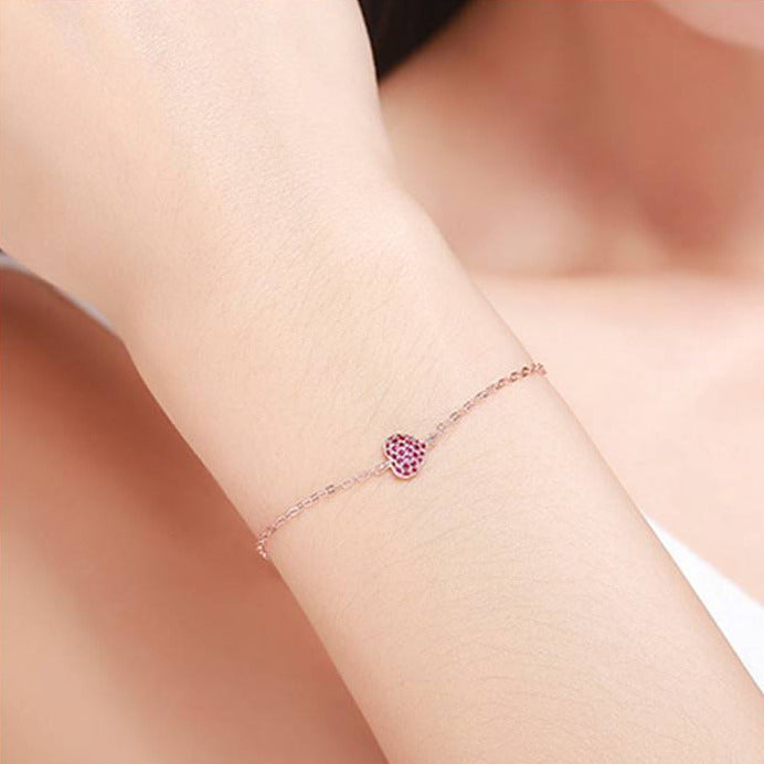 Bracelet Coeur Framboise Givrée