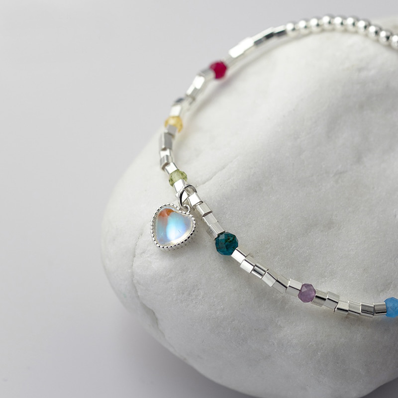 Bracelet Coeur Pierre de Lune