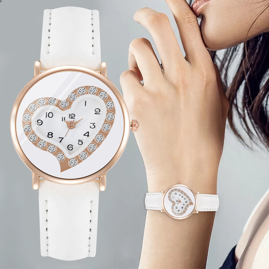 Montre Coeur Contour Cristal