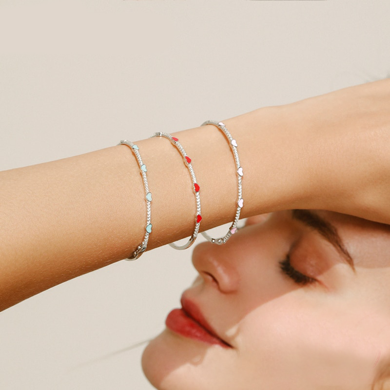 Bracelet Coeur à la Suite Bleu