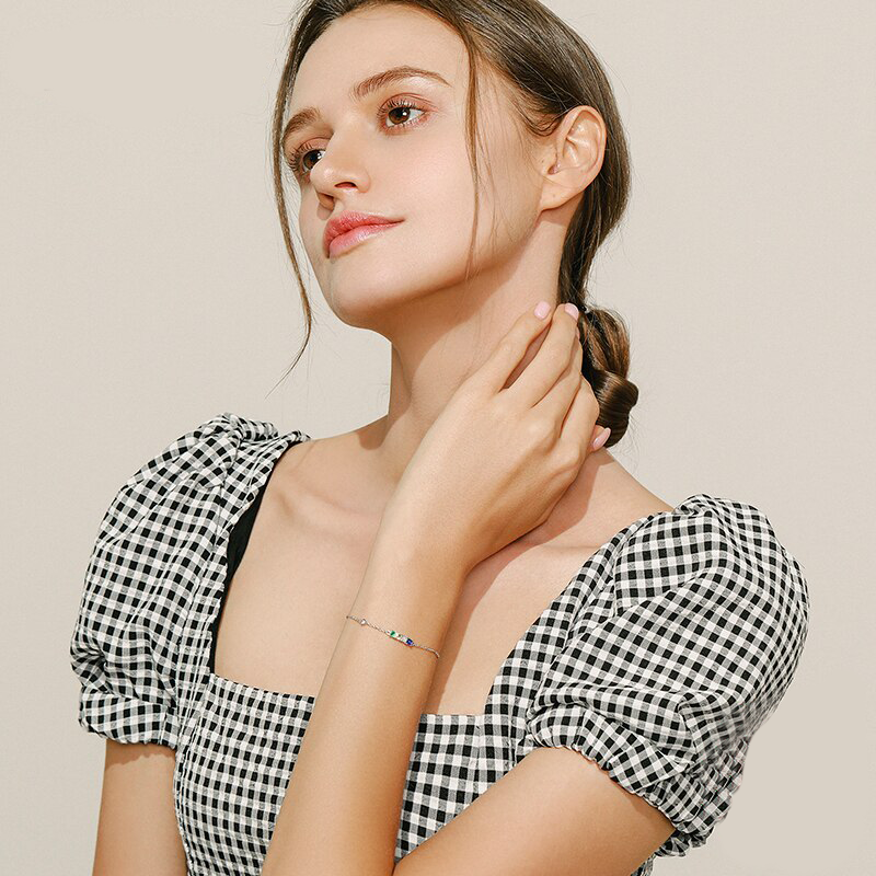 Bracelet Coeur Pierres de Couleur