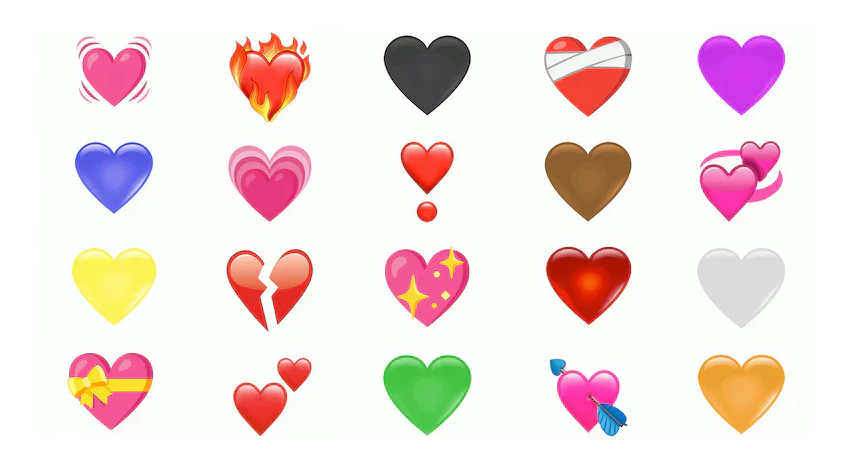 Signification des emojis cœur