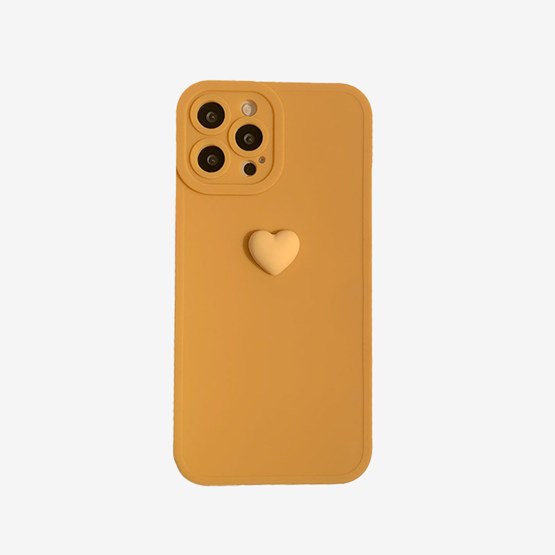 Coque iPhone Coeur Jaune Moutarde