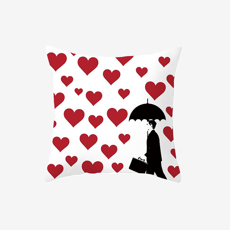 Housse de Coussin Pluie de Coeurs