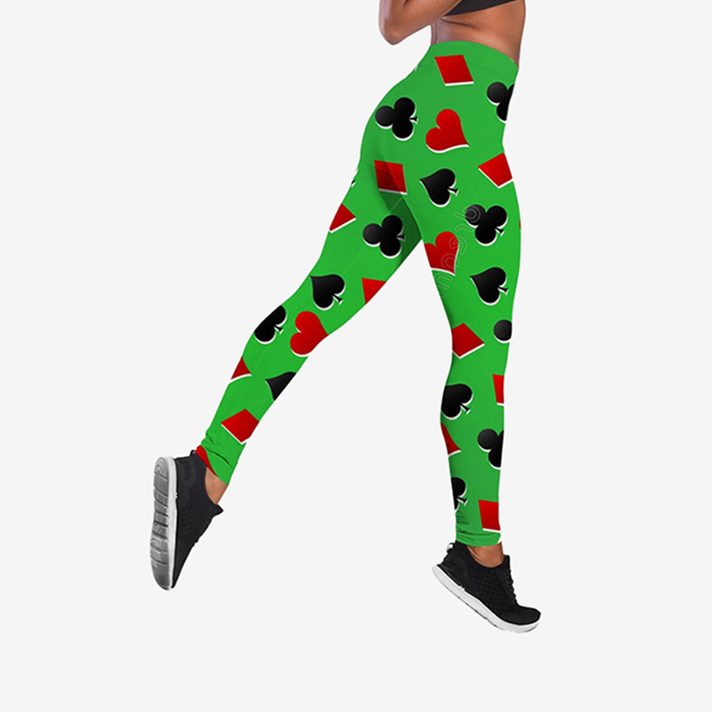 Legging Coeur Poker Vert