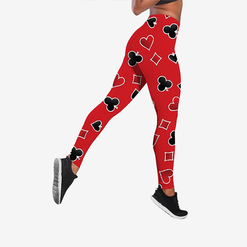 Legging Coeur Poker Rouge