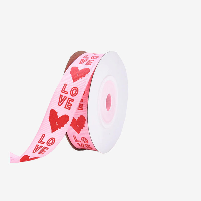 Ruban Rose Coeur Love